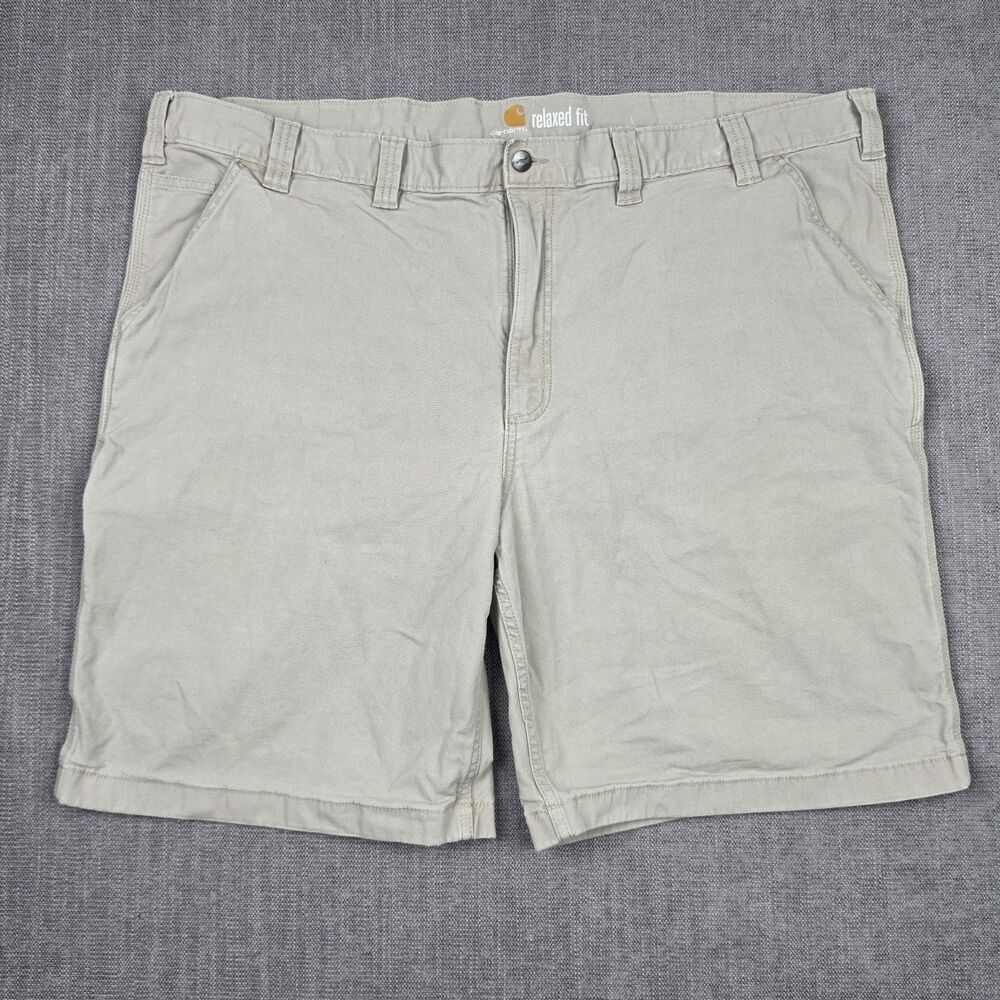 Carhartt Mens Size 48 Tan Beige Relaxed Fit Canvas Work Shorts Utility Pocket